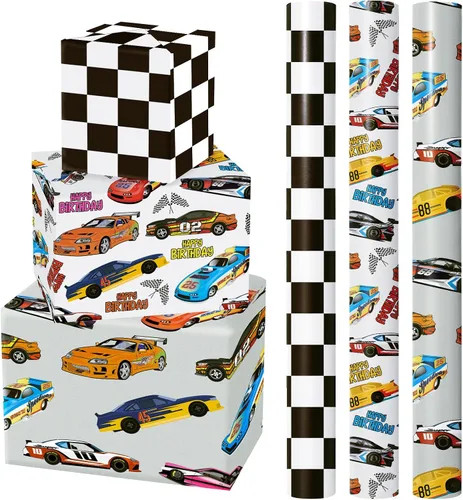 Vista 9 de WRAPAHOLIC Papel de regalo de oso para baby shower, mini rollo, 3 rollos, 17 x 120 pulgadas, diseño de oso de aventura en avión y fiesta para baby