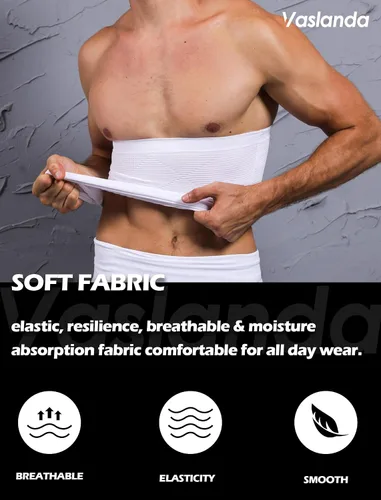 Vista 4 de Faja de compresión para hombre con control de abdomen, faja de compresión para adelgazar el cuerpo, faja de grasa para el vientre, banda