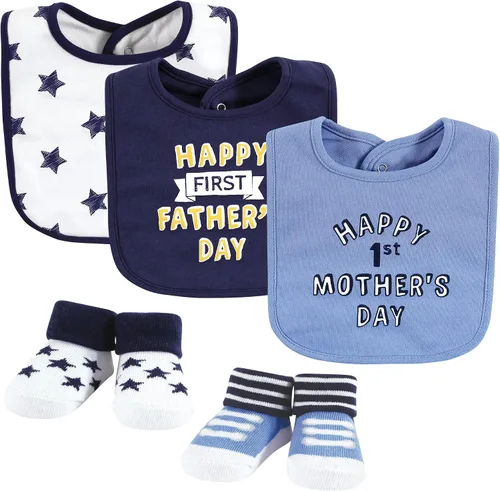 Vista 134 de Hudson Baby Conjunto de babero y calcetines unisex de algodón para bebé
