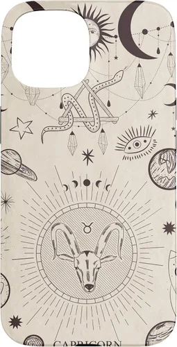 Vista 6 de Estuche estético para iPhone 12/12 Pro astrológico celestial con signo del zodiaco Capricornio