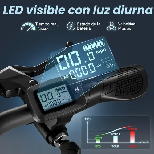Vista 3 de Caroma Scooter eléctrico Peak 1200W con asiento, 30 millas y 20 MPH Azul