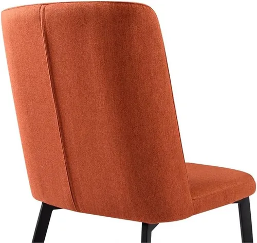 Vista 8 de Armen Living Silla de comedor Maine, tapicería de tela naranja, altura del asiento de 18.5 pulgadas