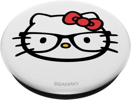 Vista 2 de Hello Kitty Big Face Nerd Glasses PopSockets Adhesivo PopGrip