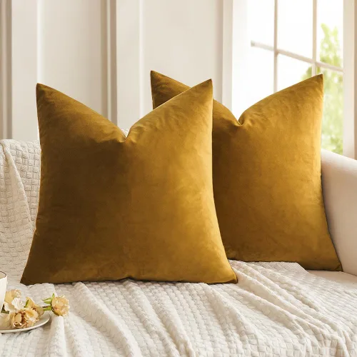 Vista 57 de MIULEE Paquete de 2 fundas de almohada de terciopelo decorativas rectangulares lumbares, fundas de cojín suaves sólidas para sofá, sofá, dormitorio