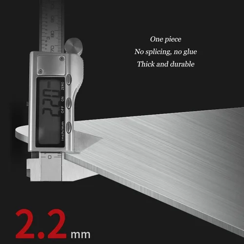 Vista 5 de Chopping Board Thickened Cutting Board Stainless Steel Cutting Board Household Cutting Board Large Cutting Board Fruit Cutting Board,Silver-23 *