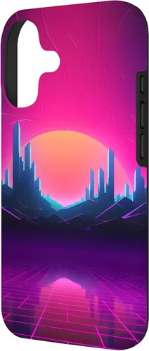 Vista 2 de Synthwave City Retrowave 80s Vaporwave Case for iPhone 17
