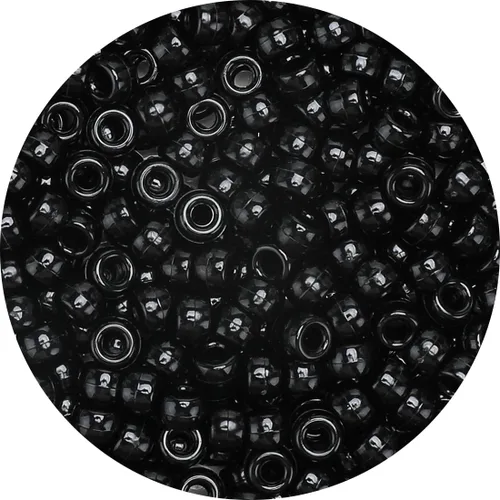 Vista 10 de Praisebank 4000 cuentas de poni negras, en forma de barril, plástico, cuentas sueltas, cuentas para manualidades, trenzas de pelo Negro