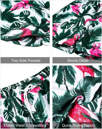 Vista 5 de J.VER - Conjunto de camisa hawaiana para hombre, estilo informal, con botones y manga corta, con shorts estampados, conjunto hawaiano tropical