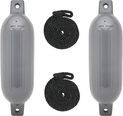 Vista 29 de Extreme Max 3006.7375 BoatTector Defensa Inflable Value Paquete de 2 - 4.5" x 16", Negro