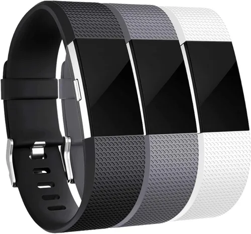 Vista 13 de Correas Maledan de repuesto compatibles con Fitbit Charge 2, paquete de 3, gris pequeño/azul/negro