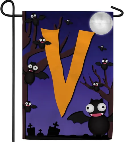 Vista 29 de Bandera de jardín con monograma de América Forever de 12.5 x 18 pulgadas, letra A de doble cara, banderas pequeñas para exteriores, fiestas, patio