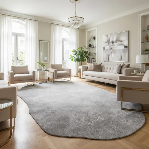 Vista 13 de Alfombra moderna con forma abstracta beige para sala de estar, dormitorio, comedor, contemporánea, lavable, de 2 x 3 pulgadas, decoración