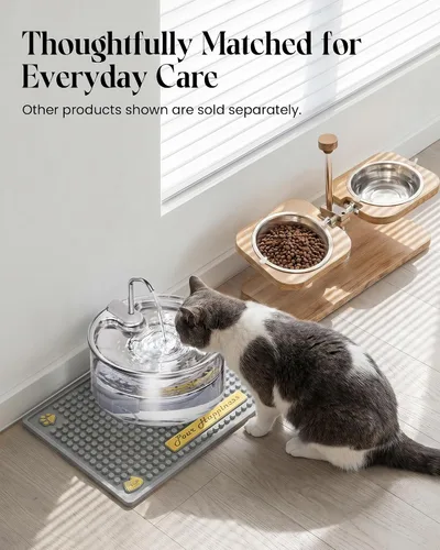 Vista 10 de Tomxcute Glass Cat Water Fountain - 108oz/3.2L Ultra-Quiet Cat Fountain for Drinking, Elegant Easy to Clean Glass Pet Water Fountain for Cats, Small