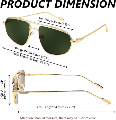 Vista 6 de FEISEDY Gafas de sol estilo aviador retro de moda para mujeres y hombres, de los años 90, pequeñas gafas vintage con estilo de metal dorado ovaladas