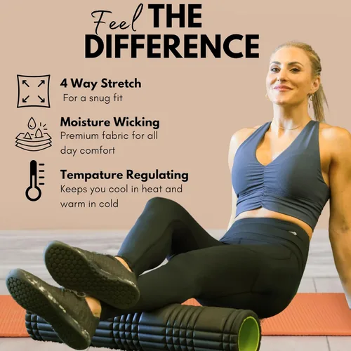 Vista 3 de CompressionZ - Leggings de compresión de cintura alta para mujer, para hacer yoga, correr, ir al gimnasio, fitness y entrenar a diario, pantalones