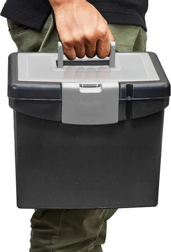 Vista 4 de Storex File Box, 10.88 x 13.25 x 11 pulgadas, color negro (STX61504U01C)