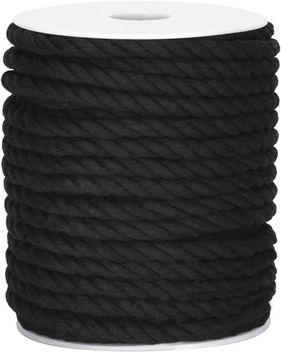 Vista 10 de joycraft Cordón de macramé, cuerda de algodón blanco hueso, 0.315 in x 21 yardas, cuerda de algodón trenzado de 3 hebras para colgar plantas