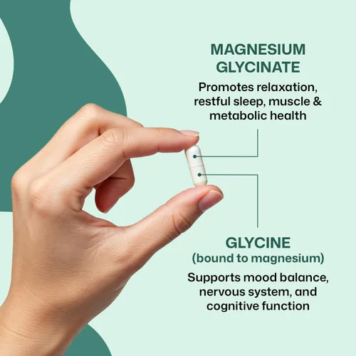 Vista 4 de ColonBroom Cápsulas de glicinato de magnesio puro Suplemento para dormir, apoyo cardíaco y muscular Sin OMG, sin gluten, vegano y sin azúcar