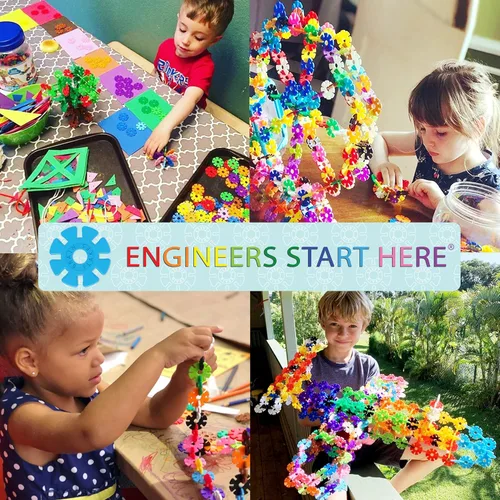 Vista 7 de Brain Flakes Kit de construcción y construcción de 2500 piezas, una alternativa creativa y educativa a los bloques de construcción, piezas de ruedas