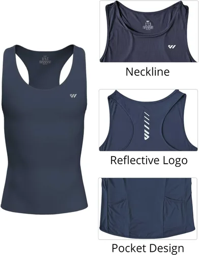 Vista 5 de Lo.gas Camiseta de ciclismo sin mangas para hombre, capa base de ciclismo transpirable y ligera con bolsillo trasero chaleco deportivo
