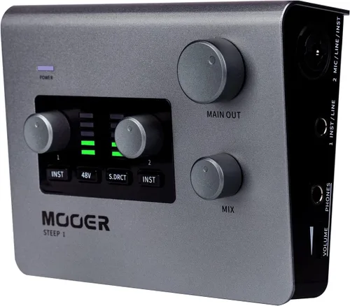 Vista 4 de MOOER Interfaz de audio Steep(I) para grabación profesional, Stero Soud con puertos de audio de 24 bits/192 Khz y 2 conectores Tpye-C, 2 conectores