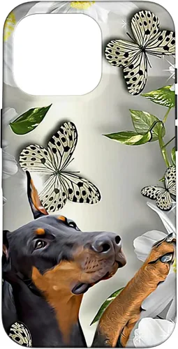 Vista 20 de Doberman Pinscher Daisy and Butterfly Case for iPhone 17