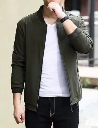 Vista 3 de Lentta - Chaqueta Bomber de Ajuste Delgado y Ligera de Softshell para Hombre, Chaquetas de Otoño para Hombre