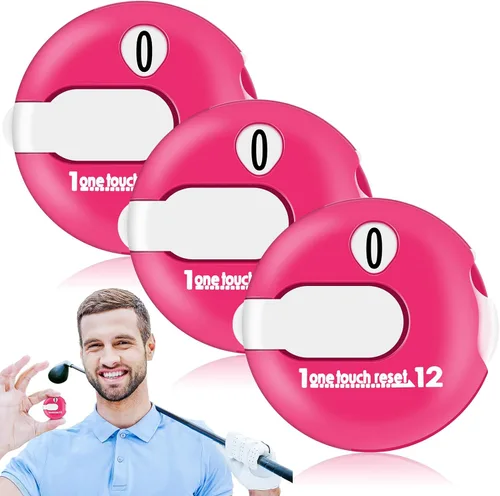 Vista 9 de Frienda Contador de puntuación de golf - Minicontador de golpes de golf con un solo toque de reinicio y simple accesorio para el guante del anotador