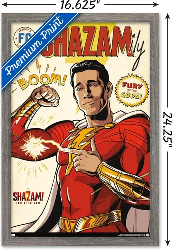 Vista 3 de Trends International DC Comics Movie Shazam! Fury of the Gods - Póster de pared de cómic, 22.4 pulgadas de largo x 14.7 pulgadas, versión enmarcada