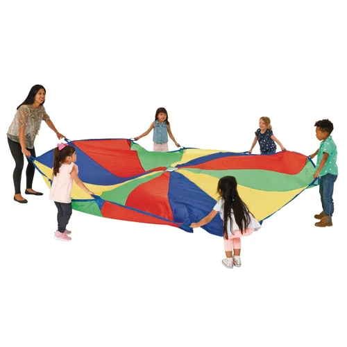 Vista 10 de Excellerations Brawny Tough - Paracaídas de juego arcoíris de 6 pies para niños
