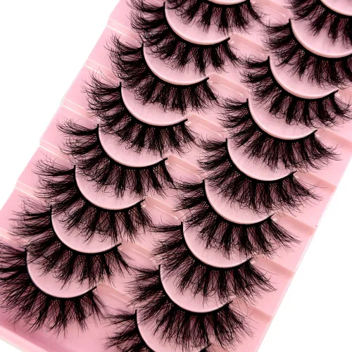 Vista 33 de Nuevas 10 Pares de Pestañas de Visón 3D Pestañas Postizas Hechas a Mano Pestañas Largas Esponjosas y Voluminosas Naturales Herramientas