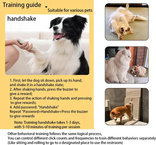 Vista 5 de 2 unidades de clicker rosa para perros para entrenamiento, fáciles de usar con botón accesorios de entrenamiento para perros, fuertes y duraderas