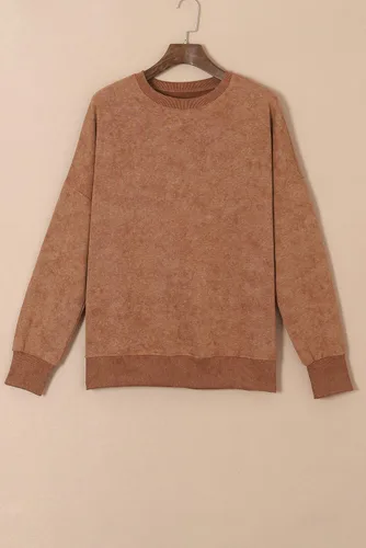 Vista 58 de SHEWIN Sudadera casual de manga larga con cuello redondo para mujer, ligera, holgada