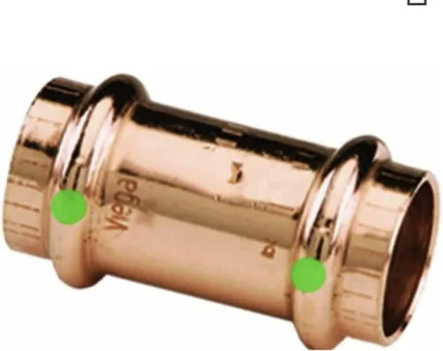 Vista 4 de Viega 78047 ProPress Acoplamiento de cobre sin plomo con tope 1/2 pulgada P x P, paquete de 10