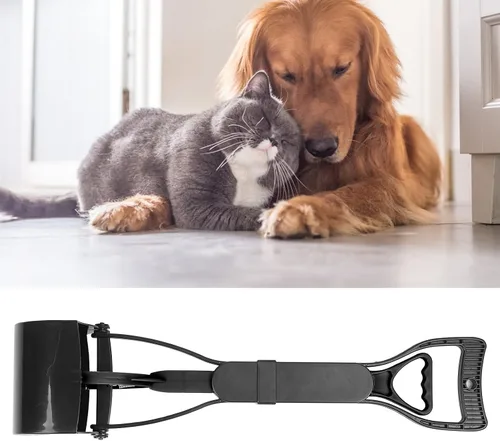 Vista 8 de Cuchara plegable para excrementos de mascotas, mango largo, pala de mandíbula estable, fácil para excrementos de mascotas pequeñas, recoger desechos