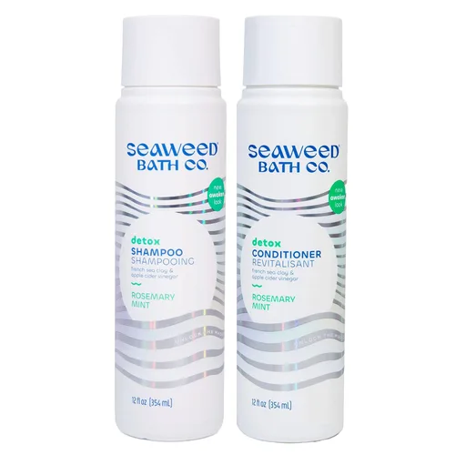 Vista 10 de Seaweed Bath Co. - Juego de champú y acondicionador de equilibrio - Menta de eucalipto - Cuidado nutritivo del cabello con vitamina E, aceite