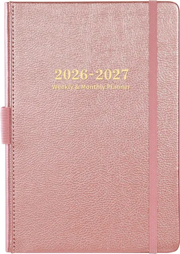 Vista 23 de Agenda 2027 – Agenda semanal mensual 2027 con calcomanías Negro