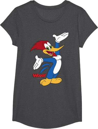 Vista 30 de Woody Woodpecker Camiseta con logotipo de cuerpo completo Negro