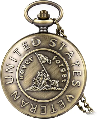 Vista 9 de Men's Pocket Watch, Arabic Digital Dial Pocket Watches with Chain CF104