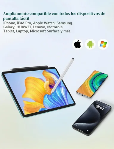 Vista 6 de Lápiz óptico para pantalla táctil, cuerpo magnético y diseño giratorio para punta de disco oculta, lápiz óptico 2 en 1 para Apple/iPhone/iPad