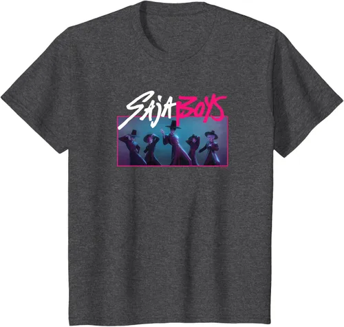 Vista 32 de Camiseta Oficial de KPop Demon Hunters Saja para Niños Negro