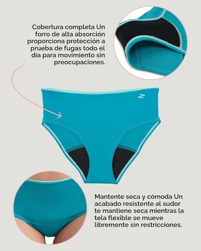 Vista 5 de saalt Bragas Menstruales para Adolescentes - Ropa Interior Menstrual a Prueba de Fugas para Chicas Adolescentes - Comodidad de Cobertura Completa