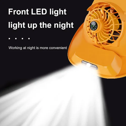 Vista 6 de Casco de construcción para hombre con ventilador solar y luz, casco de trabajo impermeable para construcción y mejoras del hogar, salida USB