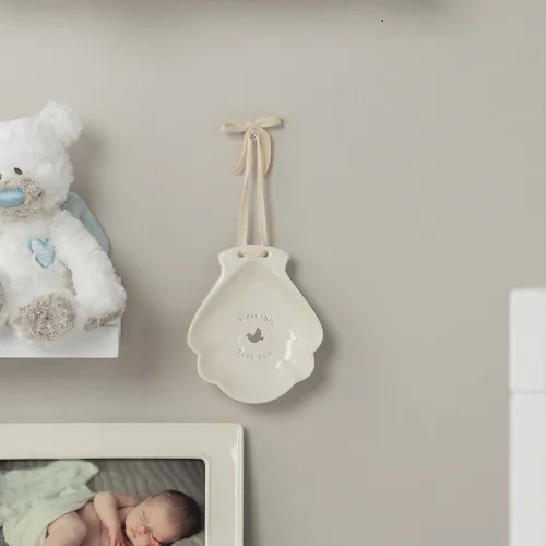 Vista 5 de Bless This Baby Boy - Cuenco decorativo de cerámica de 5 x 4 pulgadas, color blanco brillante
