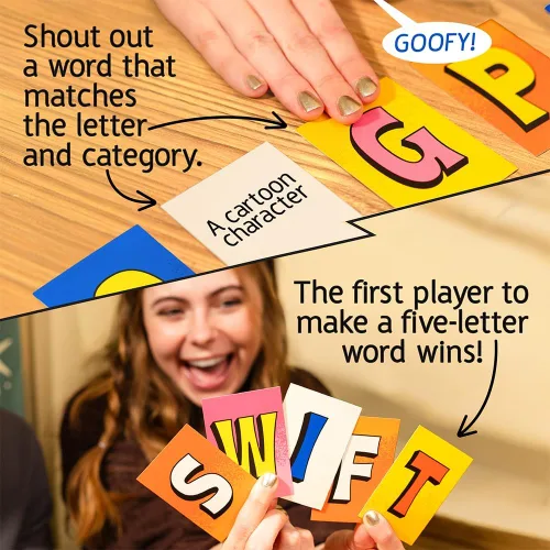 Vista 4 de Big Potato Juego de cartas para agarrar letras para niños y adultos