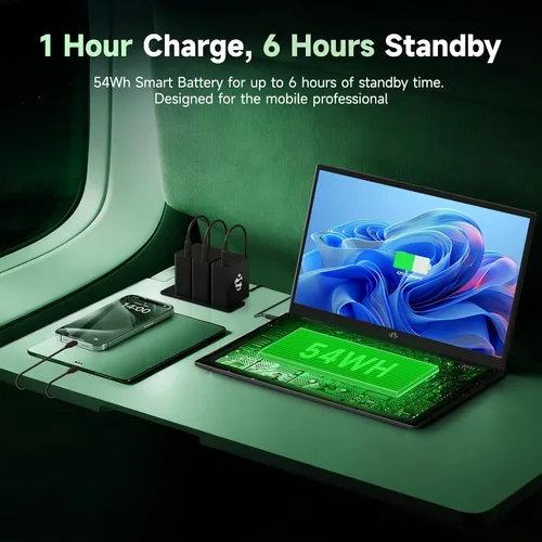 Vista 4 de NIMO Portátil ligero para juegos, pantalla FHD IPS de 15.6 pulgadas, AMD R7 7735HS (hasta 4.75 GHz, Beat i7-12650H) computadora con 16 GB DDR5 RAM