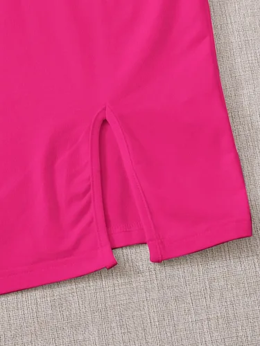 Vista 6 de Floerns Vestido ajustado de punto de manga corta con cuello en V para mujer