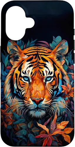Vista 32 de Watercolor Tiger Face Design Wild Animal Big Cat Tiger Case for iPhone 17