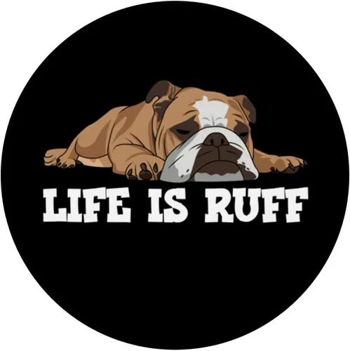 Vista 3 de Bulldog inglés Funny Life Is Ruff PopSockets intercambiables PopGrip