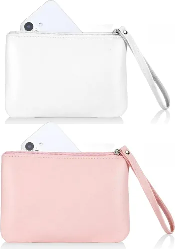 Vista 26 de Paquete de 2 pequeñas bolsas de maquillaje con cremallera para bolso, lápiz labial, organizador de maquillaje de viaje para mujeres, productos Negro